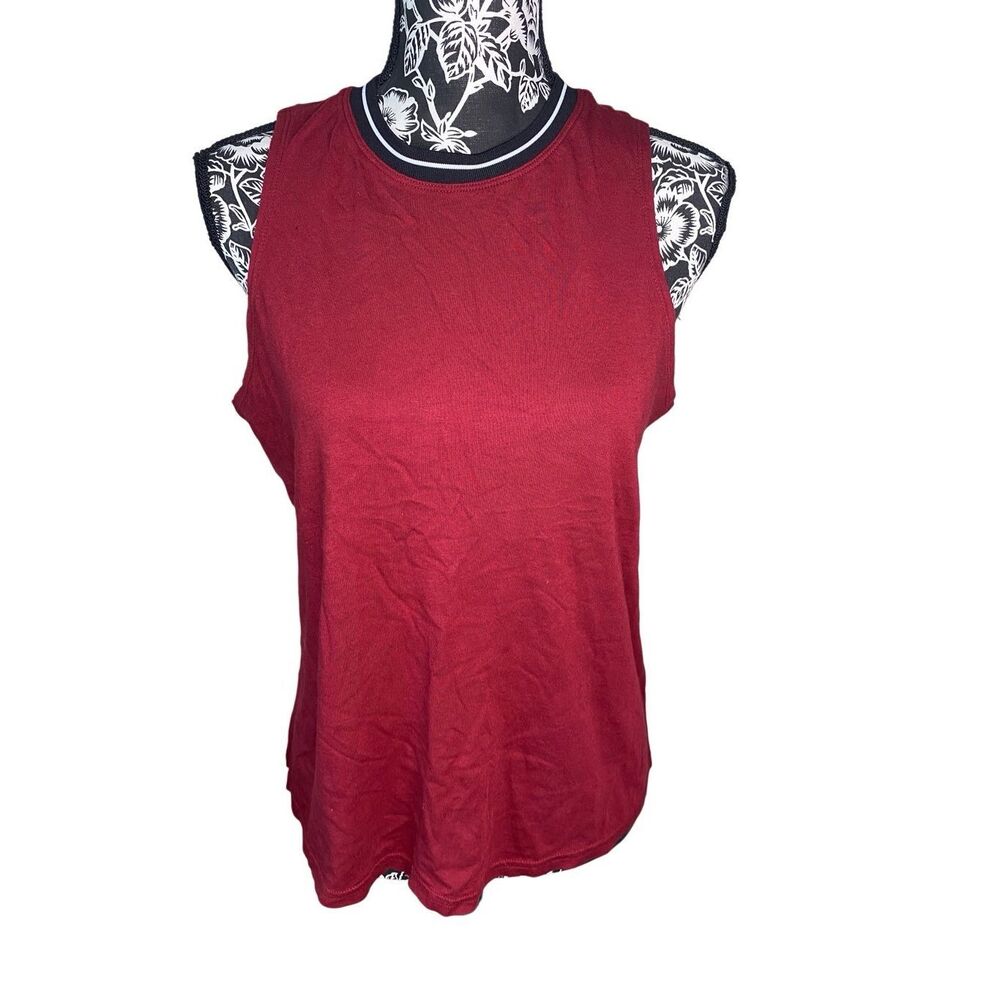 Tank Top - Avia Wide Strap - stripe @ neckline - Size Medium Athletic Workout